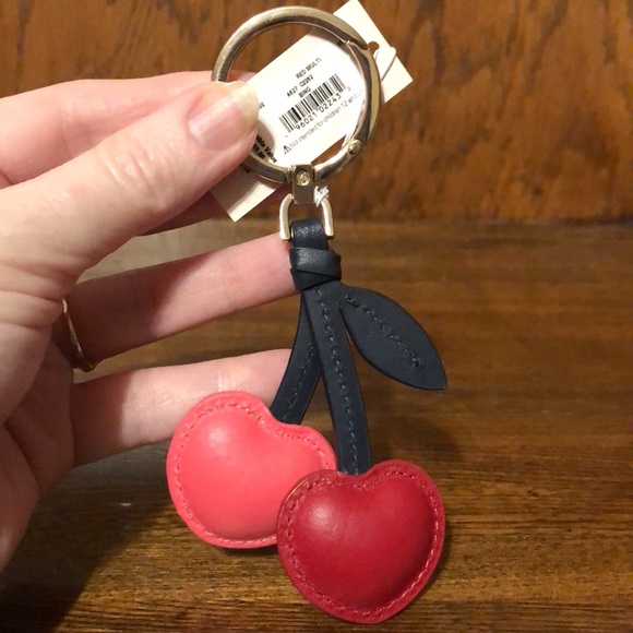 NWT-Kate Spade-SET-Bing Cherry🍒Large Striped Bifold Wallet & Cherry🍒Charm-$328 - Picture 12 of 16